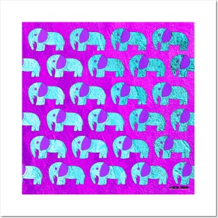 elephant people ecopop kawaii safari design arts Posters and Art